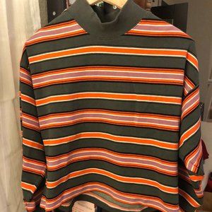 [Wild Fable] Striped Cropped Boxy French Terry